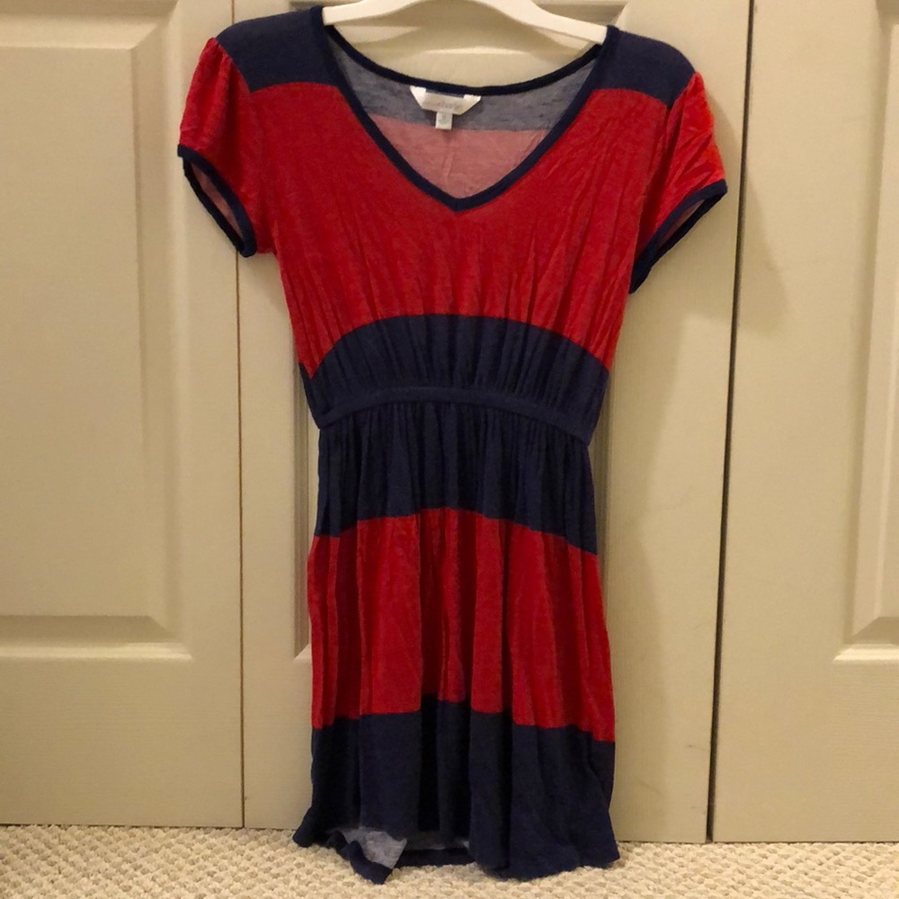 Red & blue stripped dress